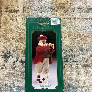 Golfer Santa Figurine - Red and White